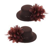 2 Pezzi Mini Cappello da Festa del Tè con Molletta, Elegante | Rete, Pizzo e Tessuto, Decorazione Floreale Artigianale, per Spose, Feste di Compleanno e Brindisi