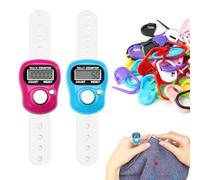 2 Pezzi Mini Contatore Delle Dita, Mini Contatore Elettronico con Display LCD Portatile 50 Pezzi Segnapunti Maglia Segnapunti Uncinetto Finger Counter per Golf Sport Lavoro a Maglia Preghiera