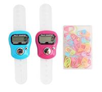 2 Pezzi Mini Contatore Delle Dita, Mini Contatore Elettronico con Display LCD Portatile 50 Segnapunti Colorati per Maglia e Uncinetto, Ideali per Golf e Sport, Mini Contatori Digitali Portatili