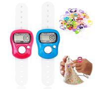 2 Pezzi Mini Contatori da Dito Elettronici Contatore Delle Dita Contatore Elettronico a Cifre con Display LCD Portatile 50Pcs Segnapunti Maglia Finger Counter per Golf Sport Lavoro a Maglia Preghiera