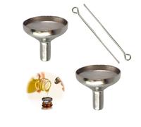 2 pezzi Mini imbuto in acciaio inox con asta di guida, piccolo imbuto in metallo per cucina, cosmetici, liquidi e rifornimento auto, bottiglie Funnel (S)