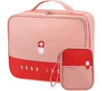 2 pezzi Mini Kit di Pronto Soccorso Portatile, Kit di Primo Soccorso Vuota Pacchetto di Medicina per Casa in nylon per le emergenze a casa, in ufficio, in escursionismo (Rosa)