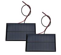 2 Pezzi Mini Pannello Solare da 5V 250mA, Pannello Solare Esterno in Silicio Policristallino con Cavo da 30 cm per Caricabatterie, Luci da Giardino e Progetti DIY