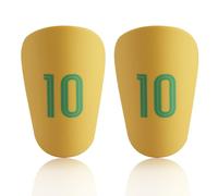 2 Pezzi Mini Parastinchi da Calcio, Piccoli Parastinchi da Calcio, Mini Parastinchi da Calcio per Giovani Bambini Protezioni per Ragazzi Ragazze Adolescenti Bambini (Giallo-2PCS-10cm*6cm)