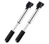 2 Pezzi Mini Pompa per Bicicletta Portatile in Acciaio Nero | Mountain Bike e Casa, Ripara Forature e Gonfia Palloni, Soluzione Compatta da Portare Sempre Sé