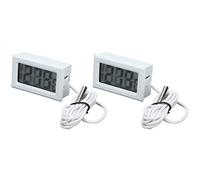 2 Pezzi Mini Termometro Elettronico Digitale LCD Monitor della Temperatura con Sonda per Frigorifero Congelatore Frigorifero Acquario (bianco*2)