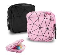 2 Pezzi Mini Trousse Trucchi Donna, Bustina Porta Assorbenti con Cerniera Piccola Borsa Mestruale con Cerniera Trousse da Viaggio Toilette Impermeabile Ragazza per Signore, Tamponi, Chiavi, Rossetto