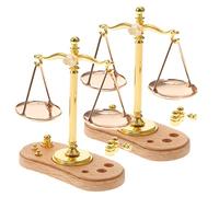 2 Pezzi Miniatura Bilancia Metallo Educativo per Decorazione Casa Miniatura Sviluppo e Cognitivo