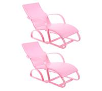2 Pezzi Miniature Beach Chair For Dolls Plastic Dollhouse Accessories For Playtime Micro Landscapes And Photography Decor
