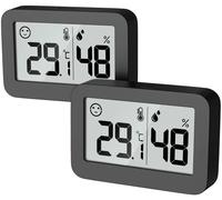 2 pezzi misuratore di umidità della temperatura digitale magnetico LCD termometro esterno per interni domestici igrometro sensore stazione meteorologica