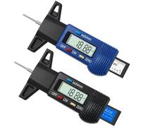2 Pezzi Misuratore Digitale di Profondità Battistrada 0-25,4mm | LCD Display Misuratore di Calibro Pneumatico per Auto, Camion, Moto, Biciclette | Design Portatile per Controllo Sicurezza Pneumatici