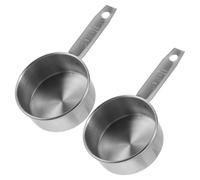 2 Pezzi Misurino in Acciaio Inox 125ml, Mezza Tazza, per Cibo Cane | Riutilizzabile, Resiste a Piegature e Deformazioni, Segni di Dosaggio Precisi, Casa e Negozi Animali