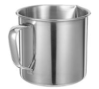 2 Pezzi Misurino in Acciaio Inox 500ml Manico e Beccuccio | Scale Chiare e Leggibili, Interno Graduato, Finitura Argento Liscia, per Liquidi e Sostanze Chimiche