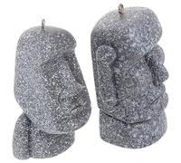 2 pezzi Moai Statue Easter Island Head Torchia a sospensione Realistic
