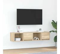 2 pezzi mobili TV vintage effetto legno soggiorno centro intrattenimento porta TV cassettiera portaoggetti unità a parete 60 x 31 x 25,5 cm legno ingegnerizzato