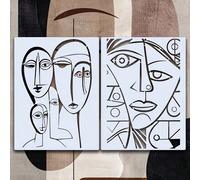 2 pezzi Modelli di pittura ad arte astratta riutilizzabili, Stencil per decorazione fai-da-te per progetti creativi - Inclusi disegni di volti, set di decorazione per la casa, strumenti di taglio e st