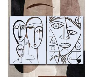 2 pezzi Modelli di pittura ad arte astratta riutilizzabili, Stencil per decorazione fai-da-te per progetti creativi - Inclusi disegni di volti, set di decorazione per la casa, strumenti di taglio e st