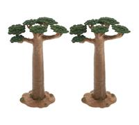 2 Pezzi Modello Albero Baobab Mini in PVC da Tavolo | Base piatta stabile, per decorazione casa e allestimento sabbia, resistente a deformazioni e rotture, stile bello e alla moda
