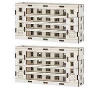 2 Pezzi Modello di Casa in Legno Miniatura Grezza per Studenti | Finitura Beige, per Esposizione su Mensola e Progetti di Pittura, Adatto a Lavori Creativi di Gruppo