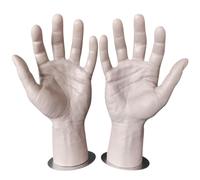 2 pezzi modello di mano umana a grandezza naturale con magnete realistico in PVC manichino maschio sinistro e destro modelli per gioielli guanti display oggetti di scena horror di Halloween, colore