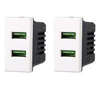 2 Pezzi Modulo Presa Caricatore 2 USB 5V 2,1A 2 Porte USB-A, Compatibile Con Bticino Axolute (Bianco)