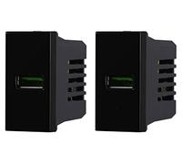 2 Pezzi Modulo Presa Caricatore USB 5V 2,1A, Compatibile Con Bticino Axolute (Nero)