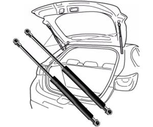2 Pezzi Molle a Gas Pistoncini per Mazda 6 Hatchback 2002-2008 570mm, Asta Portellone Bagagliaio Portellone Posteriore Ammortizzatori Supporti Sollevamento Supporto