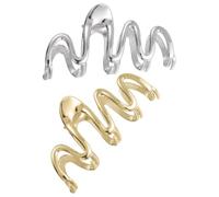 2 Pezzi Molletta Chioma Grande in Metallo Argento a Onda per Donna | Fermaglio Denti Forti e Molla Robusta, Stile Elegante Moderno, per Acconciature Rapide e Uso Quotidiano