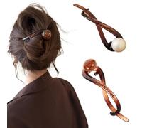2 Pezzi Mollette Capelli Donna, Fermagli per Capelli Eleganti da Donna, Fermagli per Capelli Bambina, Accessori per Capelli Donna, Pinza Pearl di una sola parola(2 Stili)