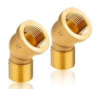 2 Pezzi Montatura in Ottone 45 Gradi IG/AG 1/2 Pollici, Angolo di Montaggio Filettatura DN15 45°, Interno x Filettatura Esterna Angolo Tubo Tubo Raccordo Pezzi di Collegamento Sanitari