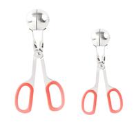 2 Pezzi Morsetto per Polpette in Acciaio Inox Rosso per Casa | Forma a Forbice Arrotondata, Trattiene Bene, Scola Brodo, Adatto per Riso e Tofu
