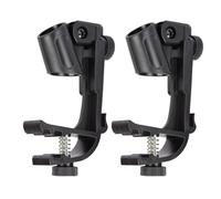 2 Pezzi Morsetto Regolabile, Montaggio Rapido | Metallo e Plastica Neri, per Cerchi di Batteria e Asta, senza Attrezzi, Uso Live e Studio