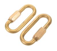 2 Pezzi Moschettone di Sicurezza in Rame , Chiusura a vite | Forma Compatta, Finitura Oro, per Installazione Luci, Avventure all'Aperto, e Ganci