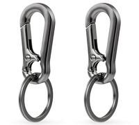 2 Pezzi Moschettone Portachiavi,Portachiavi Moschettone,Moschettoni Portachiavi,Moschettone Chiavi,Gancio Portachiavi,Mini Moschettone Portachiavi,Moschettone Piccolo Per Auto Chiave,Grigio-Nero