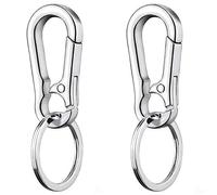 2 Pezzi Moschettone Portachiavi,Portachiavi Moschettone,Moschettoni Portachiavi,Moschettone Chiavi,Gancio Portachiavi,Mini Moschettone Portachiavi,Moschettone Piccolo Per Auto Chiave,Bianco Argento