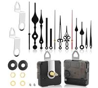 2 Pezzi Movimento Meccanismo Orologio da Parete, Movimento Silenzioso Al Quarzo, con 5 Set Lancette Orologio, per Parti Riparazione Dell'Orologio Parete Sostituzione (18 mm,24mm)