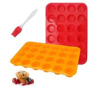 2 Pezzi Muffin Stampo Mini, Stampi Muffin Silicone Piccoli per 24 Muffin, Teglia Muffin Antiaderente, Stampi per Muffin Senza BPA, Stampo Mini Muffin per Cupcake, Cottura Fai da te (33 x 22 x 2,5 cm)