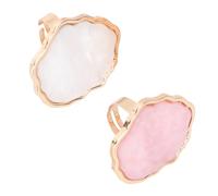 2 Pezzi Nail Art Palettes ad Anello in Resina Bianca