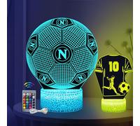 2 Pezzi Napoli Calcio Lampada - Calcio Regalo Bambini, 16 Colori Luce Notturna Calcio Intelligente Con Telecomando a 3D LED Illusione Idea Regalo di Natale Calcio Decorazione Per la Camera dei Bambin