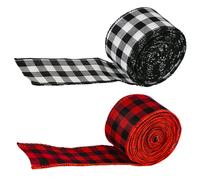 2 pezzi nastro a quadro di avvolgimento natalizio per decorazioni artigianali.