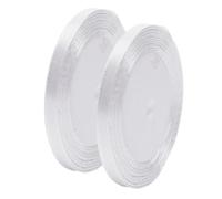 2 Pezzi Nastro Bianco da 10 mm, Nastro Satin, Nastrino per Bomboniere Nastri Decorativi, Nastri Raso Decorativo per Capelli, Decorazione Torte, Compleanno, Natale, Battesimo