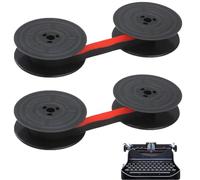 2 Pezzi Nastro per macchina da scrivere, Nastro inchiostrato per macchine da scrivere en Nylon Ricambio nastri Macchina da Scrivere in stoffa doppia bobina nero Rosso Compatibile Con Olivetti (2pcs)