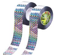 2 Pezzi Nastro Repellente Antiuccelli 80m x 4.8cm Nastro Riflettente Repellente Nastro Repellente per Piccioni Nastro Biadesivo Riflettente Repellente per Uccelli per il Controllo Degli Uccelli