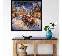 2 Pezzi Natale Diamond Painting,Strada Diamond Painting Kit Completo,5D DIY Quadrati Diamantini Art Hobby Creativi Adulti,Ricamo a Punto Croce Artigianale per Decorazione Della Casa 50x50cm,2p474p