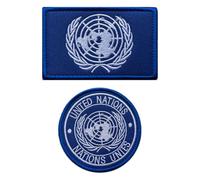 2 Pezzi Nazioni Unite Ricamato Patch Divertente Ricamato Badge Gancio & Loop Tattico Patch Militare Appliques per Zaini Gilet Giacca Jean Dog Harness Abbigliamento Borse