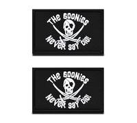 2 Pezzi "Never Say Die" Pirata Cranio Ricamato Toppa Compatibile con Velcro per Cappotto Cappellini Zaino Viaggio Spalla Cyclist Sociale Tattico Militare Toppa Collezione