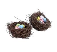 2 Pezzi Nido Uova di Pasqua Decorative, Schiuma Plastica | Decorazione Creativa Dall'aspetto Realistico, per Fotografia e Piccoli Oggetti Leggeri, Stile Delicato Naturale