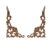 2 pezzi non verniciati moderni foglie fiore grande mobile angolare in legno applique in legno onlay decorazione mobili accessori, A1,3