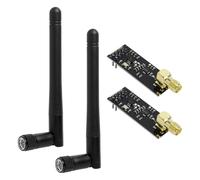 2 Pezzi NRF24L01 + PA + LNA Modulo Ricetrasmettitore RF con Antenna SMA, Compatibili 2.4G, Portata 1100m, NRF24L01 + PA + LNA Transceiver Modulo per Reti Wireless Punto-Punto e a Stella