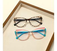 2 pezzi Occhiali da donna Cat Eye in plastica, facili e casuali, trasparenti, per la vita quotidiana, , snap, adatti a tutte del